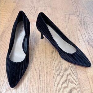 Melyann Velvet 3” Heels 7.5 Black Pumps  Office Career holiday shoes pumps